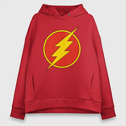 Толстовка оверсайз женская Flash logo, цвет: красный
