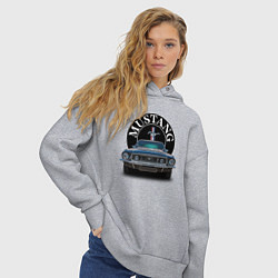 Толстовка оверсайз женская Форд Мустанг 1964-1973 годов, цвет: меланж — фото 2