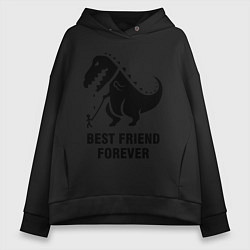 Толстовка оверсайз женская Godzilla best friend, цвет: черный