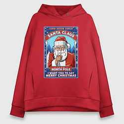 Женское худи оверсайз Santa Claus north pole
