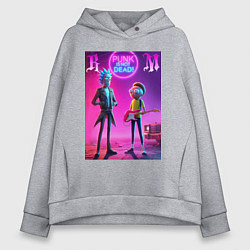Женское худи оверсайз Rick and Morty - neon fantasy