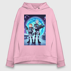 Толстовка оверсайз женская Космический спецназ - Рик и Морти, цвет: светло-розовый