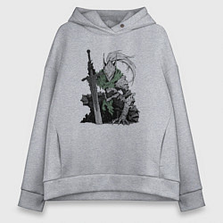 Толстовка оверсайз женская Боевой пехотинец в броне, цвет: меланж