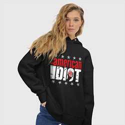 Толстовка оверсайз женская Green Day - american idiot, цвет: черный — фото 2