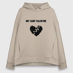 Толстовка оверсайз женская Not saint valentine, цвет: миндальный