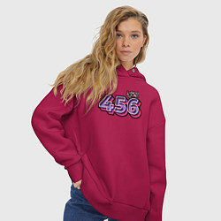 Толстовка оверсайз женская Игрок 456, цвет: маджента — фото 2