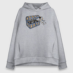 Толстовка оверсайз женская Космический сундук, цвет: меланж