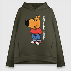 Толстовка оверсайз женская Chill guy, цвет: хаки