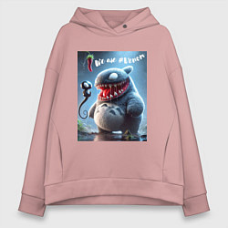 Толстовка оверсайз женская Ventotoro - we are Venom meme, цвет: пыльно-розовый