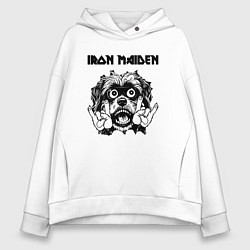 Толстовка оверсайз женская Iron Maiden - rock dog, цвет: белый