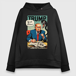 Толстовка оверсайз женская Trump - we are Venom meme, цвет: черный