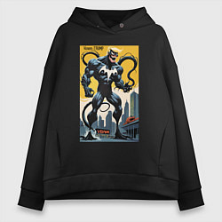 Толстовка оверсайз женская Trump-Venom superhero - ai art fantasy, цвет: черный