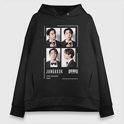 Толстовка оверсайз женская Jungkook bts 4cut, цвет: черный