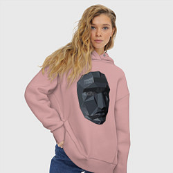 Толстовка оверсайз женская Boss mask, цвет: пыльно-розовый — фото 2