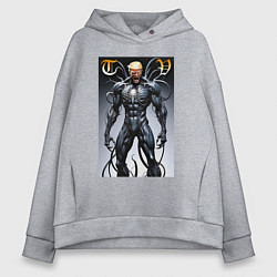 Толстовка оверсайз женская Venom-Trump collaboration - ai art fantasy, цвет: меланж