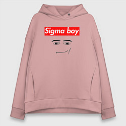 Женское худи оверсайз Sigma boy roblox face - gaming meme collab