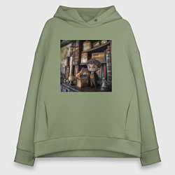 Толстовка оверсайз женская Гарри Поттер, цвет: авокадо