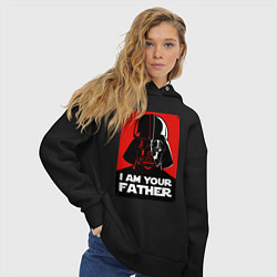 Толстовка оверсайз женская Darth Vader, цвет: черный — фото 2
