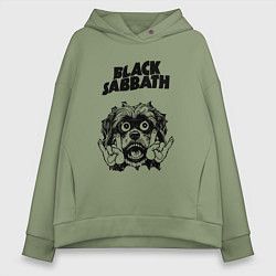 Толстовка оверсайз женская Black Sabbath - rock dog, цвет: авокадо