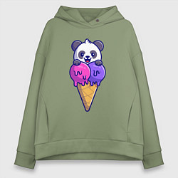 Женское худи оверсайз Panda ice cream