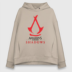 Толстовка оверсайз женская Assassins Creed Shadows - badge, цвет: миндальный