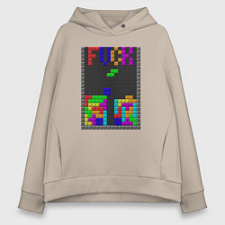 Толстовка оверсайз женская Tetris, цвет: миндальный