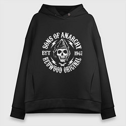 Толстовка оверсайз женская Sons Of Anarchy - redwood original, цвет: черный