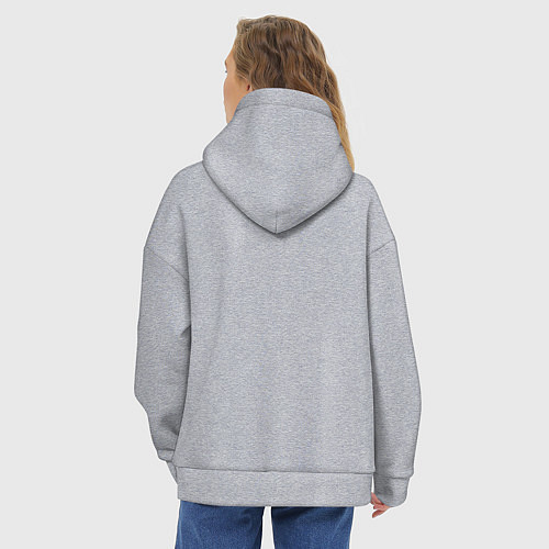 Женское худи оверсайз Вторник японским иероглифом / Меланж – фото 4