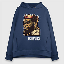 Толстовка оверсайз женская Король Леброн Джеймс, цвет: тёмно-синий