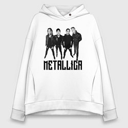 Толстовка оверсайз женская Metallica - cool guys, цвет: белый