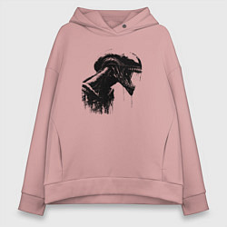 Толстовка оверсайз женская Мощный ксеноморф, цвет: пыльно-розовый