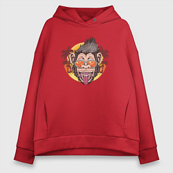 Толстовка оверсайз женская Summer monkey, цвет: красный