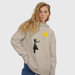 Толстовка оверсайз женская Wu-Tang Banksy, цвет: миндальный — фото 2