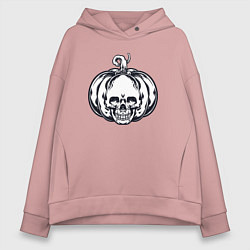 Толстовка оверсайз женская Dead pumpkin, цвет: пыльно-розовый