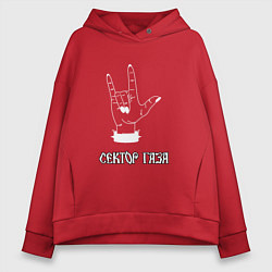 Толстовка оверсайз женская Сектор газа рок, цвет: красный