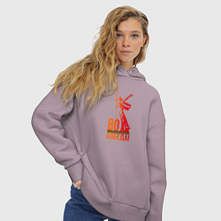 Толстовка оверсайз женская 80 лет - Победа, цвет: сиреневый — фото 2