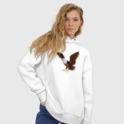 Толстовка оверсайз женская Орёл мультяшный, цвет: белый — фото 2