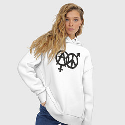 Толстовка оверсайз женская Anarchy peace, цвет: белый — фото 2