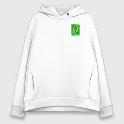 Толстовка оверсайз женская Зелёный фонарь, цвет: белый