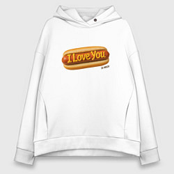Женское худи оверсайз Hot dog I love you