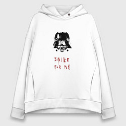 Толстовка оверсайз женская Улыбнись для darth vader, цвет: белый