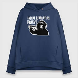 Толстовка оверсайз женская Фронт по освобождению животных, цвет: тёмно-синий