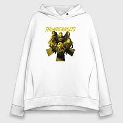 Толстовка оверсайз женская Громовержцы - персонажи, цвет: белый