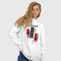 Толстовка оверсайз женская Москва коллаж, цвет: белый — фото 2
