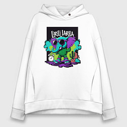 Толстовка оверсайз женская Лирили Ларила итальянские мемы, цвет: белый