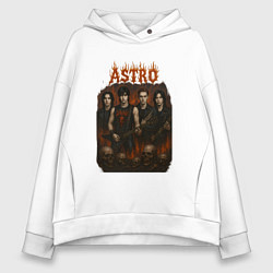 Толстовка оверсайз женская Astro в стиле хэви метал, цвет: белый