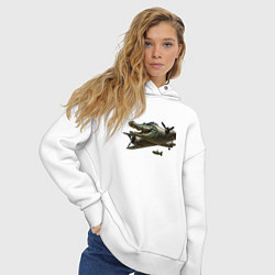 Толстовка оверсайз женская Бомбардиро крокодило, цвет: белый — фото 2