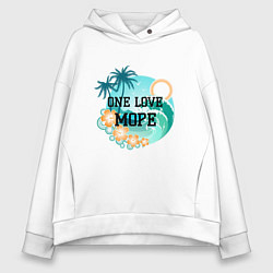 Толстовка оверсайз женская One love море, цвет: белый