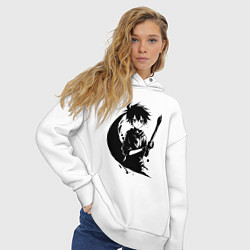 Толстовка оверсайз женская Художник с кистью аниме, цвет: белый — фото 2