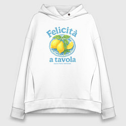 Толстовка оверсайз женская Felicita a tavola, цвет: белый